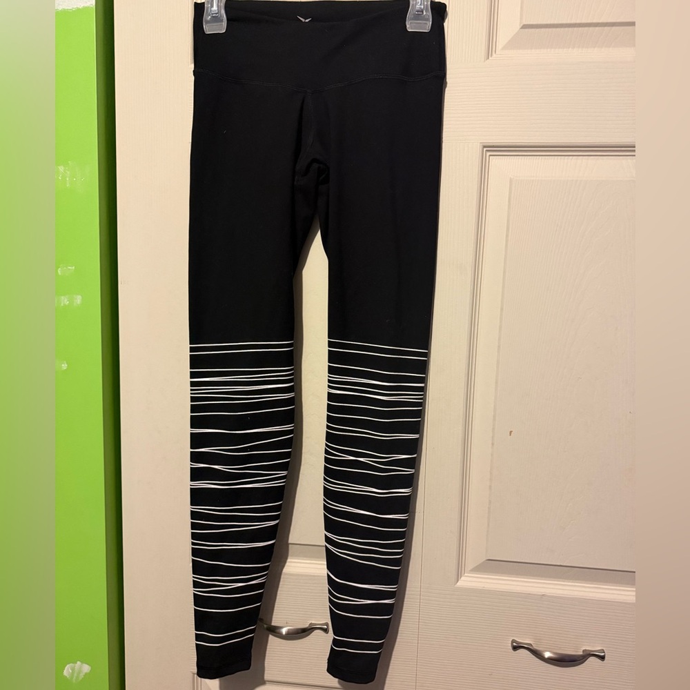 Black Leggings with White Stripes